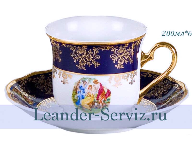 картинка Чайные пары 200 мл Мэри-Энн (Mary-Anne), Мадонна, кобальт (6 пар) 03160415-0179 Leander от интернет-магазина Leander Serviz