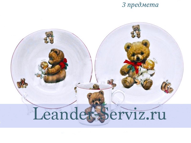 картинка Детский набор 3 предмета, Мишка Тедди 02130112-2375 Leander от интернет-магазина Leander Serviz