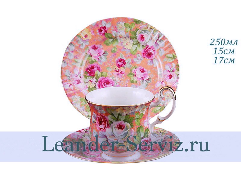 картинка Сервиз для завтрака 3 предмета Моника (Monica), Яркие цветы 28130815-0978 Leander от интернет-магазина Leander Serviz