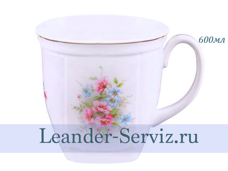 картинка Кружка граненная 600 мл, Розовые цветы 25114019-0013 Leander от интернет-магазина Leander Serviz
