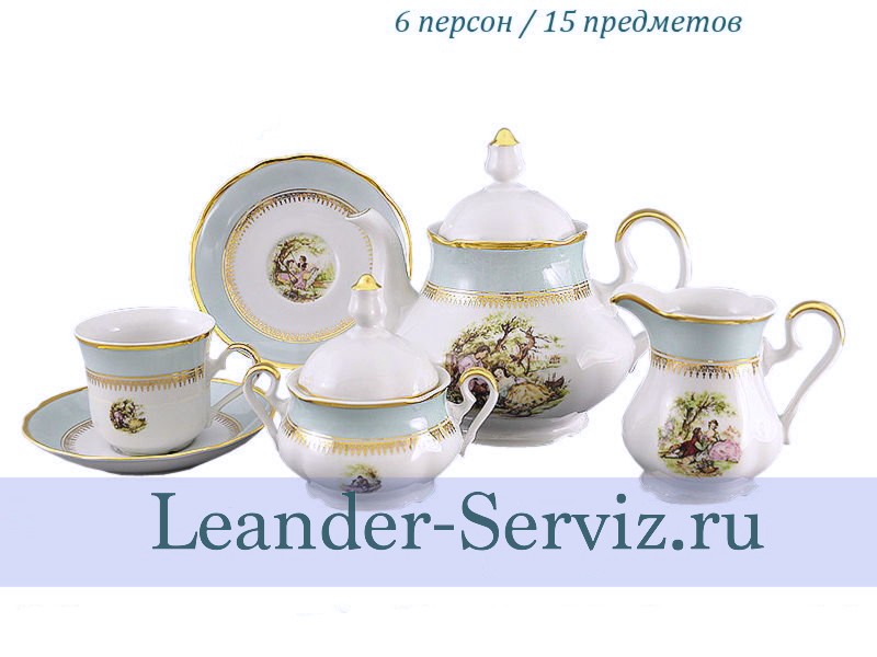 картинка Чайный сервиз 6 персон Мэри-Энн, Свидание, голубой 03160725-231B Leander от интернет-магазина Leander Serviz