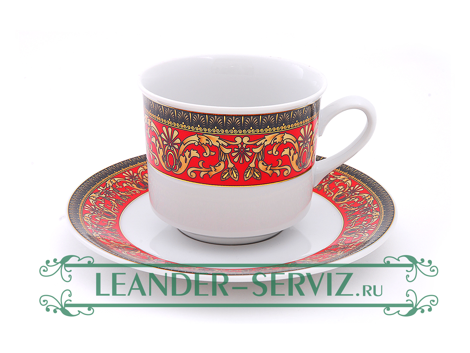 картинка Чайные пары 200 мл Сабина (Sabina), Красная лента (6 пар) 02160415-0979 Leander от интернет-магазина Leander Serviz