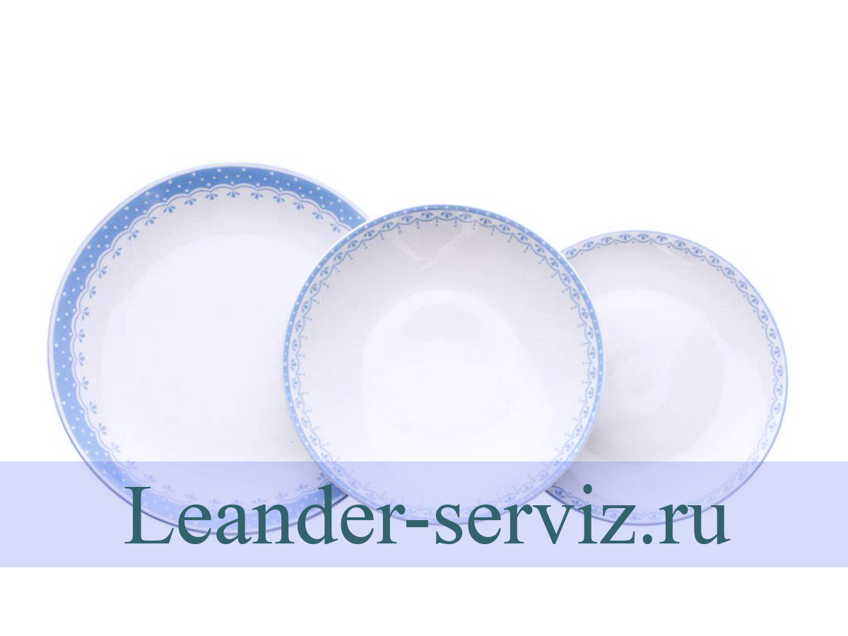 картинка Набор тарелок 4 персоны 12 предметов, HYGGELYNE, Голубые узоры 71160120-327B Leander от интернет-магазина Leander Serviz