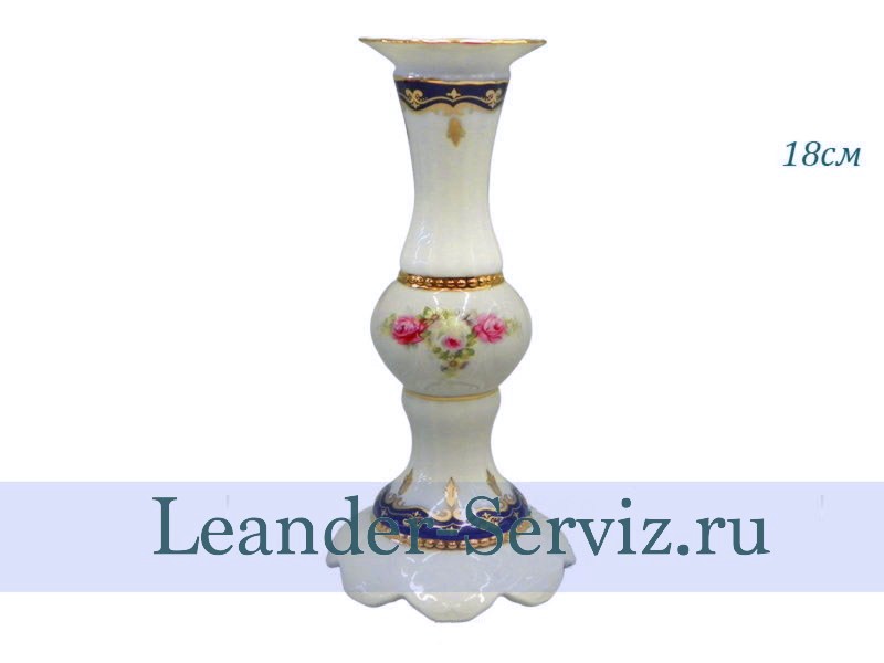 картинка Подсвечник 18 см Соната, Мелкие цветы, кобальт 07118014-0440 Leander от интернет-магазина Leander Serviz