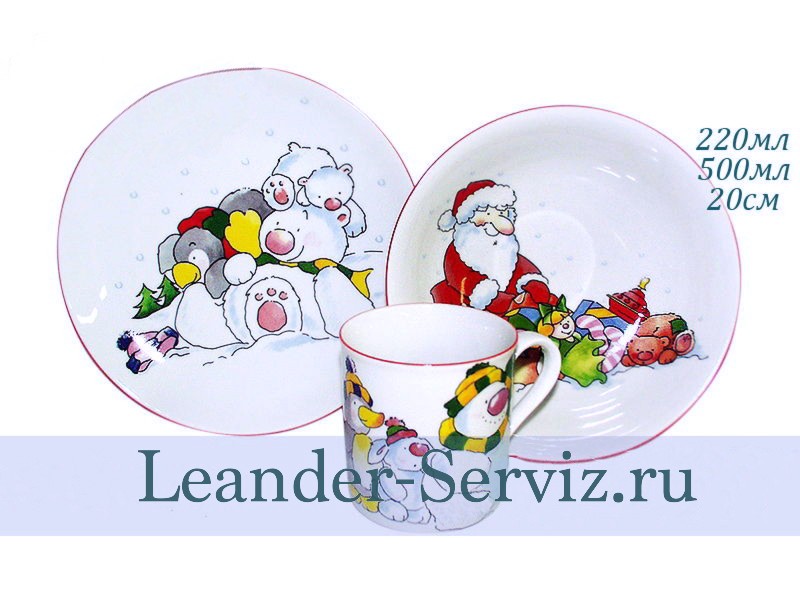 картинка Детский набор 3 предмета, Дед мороз 02130112-2367 Leander от интернет-магазина Leander Serviz