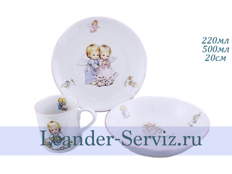 картинка Детский набор 3 предмета, Ангелы 02130112-2373 Leander от интернет-магазина Leander Serviz